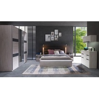 Stylefy Schlafzimmer-Set Sammy, (Komplettset, Set (6-St), 6-teilig, wahlweise mit LED-Beleuchtung, variabel stellbar, Modern Design weiß