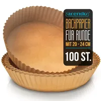 Arendo Backpapier rund für Heißluftfritteuse 4,7–7,5 L, 100 St.,