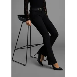 Arizona Bootcut-Jeans "Baby-Boot", Bootcut-Stil, figurbetonte Passform, mit Used-Effekten, Gr. 34