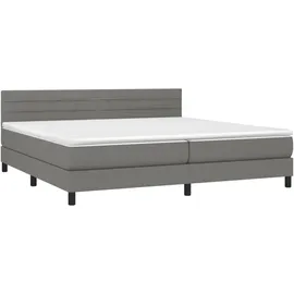 vidaXL Boxspringbett 200 x 200 cm dunkelgrau