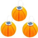 Youning Lampions Solar Außen Wetterfest 30cm Solar Lampion Outdoor Solar LED Laterne Hängende Wasserdicht Nylon Gartenlampions Außenlaternen Solarlampions für außen (3PCS Orange)