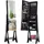 Costway 2 In 1 Schmuckschrank Standspiegel Abschliessbar, Ganzkoerperspiegel Mit Schmuck Aufbewahrung, Spiegelschrank Mit 12 Leds Freistehend Schwarz