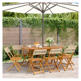 vidaXL Gartenstuhl 47 x 52,5 x 80 cm beige 8 St.
