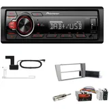 Pioneer MVH-130DAB 1-DIN Autoradio DAB+ USB für Jaguar X-Type ab 2002 anthrazit