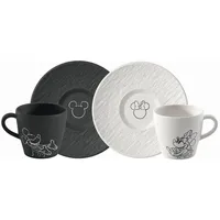 Villeroy & Boch Kaffeetasse mit Untertasse 0,28 l Schwarz 4 St.