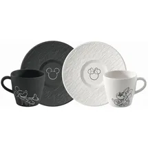 Villeroy & Boch Kaffeetasse mit Untertasse 0,28 l Schwarz 4 St.