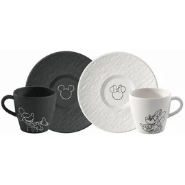 Villeroy & Boch Kaffeetasse mit Untertasse 0,28 l Schwarz 4 St.