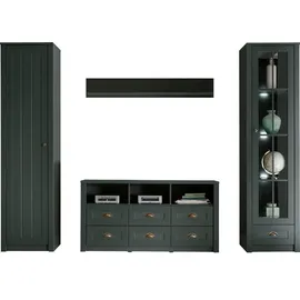Home Affaire Wohnwand HOME AFFAIRE "Ascot", grün, B:270cm H:198cm T:43cm, Holzwerkstoff, MDF, Kastenmöbel-Sets, Wohnwand