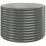 vidaXL Hochbeet Pulverbeschichteter Stahl 100x100x68 cm Grau