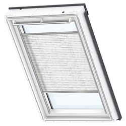 VELUX Plissee Dekor Klassik Weiß 1256 Faltstore, 94x140 cm (PK08), Aluminiumschiene,GGU,Manuell,VELUX