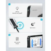 GRAUGEAR G-3501-A-10G (8 TB), Externe Festplatte für PS4/PS5 USB-C/USB-A