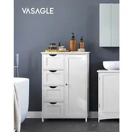 VASAGLE Badschrank LHC41W weiß 55,0 x 28,5 x 82,0 cm