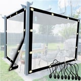 AWSAD Pavillon Seitenwände Transparent Klare Plane Transparente Plane Wasserdicht Mit Ösen Reiß und Reißfest für Dachcamping im Freien, 69 Größen (Color : A, Size : 2.5x1m/8.2x3.28ft)