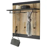 furn.design Garderobenpaneel "Stove" in Used Wood hell und anthrazit Wandgarderobe 92 x 100 cm