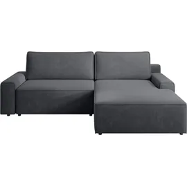 TRENDMANUFAKTUR Ecksofa TRENDMANUFAKTUR "Challenge, Schlafsofa mit Bettkasten, Couch in L-Form, Breite 245 cm", grau (anthrazit), B:246cm H:98cm T:168cm, 100% Polyester, Sofas, Ecksofa, Recamiere beidseitig montierbar, auch in trendigem Cordstoff