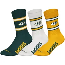 NFL Green Bay Packers 3pk Crew Socks bunt|gelb 43/46