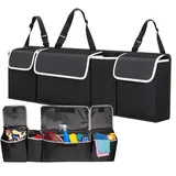 BCENG Kofferraum Organizer 4 Taschen Großes Fassungsvermögen Kofferraumtasche Auto Kofferraum Organizer Rücksitz Kofferraumtasche Aufbewahrungsbox Mehrere Fächer Auto Organizer Kofferraum für SUV