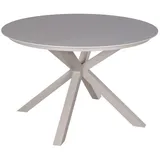 bene living Tisch Malaga Ø 120 x 76 cm Weiß/Grau