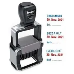 Datumstempel 5430/L, m. beliebigen Text: EINGEGANGEN, BEZAHLT, GEBUCHT,..
