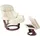 MCA Furniture Relaxsessel Windsor XXL Leder 97 x 112 x 88 cm creme mit Hocker