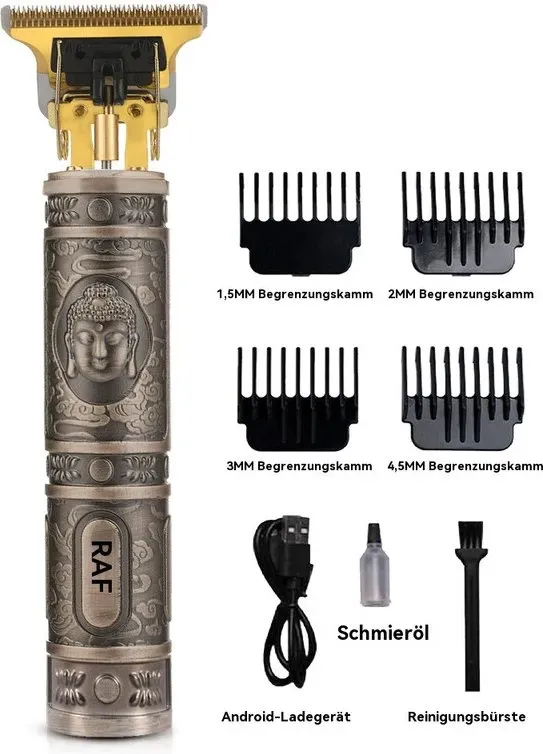 RAF Professioneller Haartrimmer für Herren mit T-Klinge, kabelloses Bart- und Styling-Set mit 7200 U/min-Motor