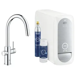Grohe Blue Home, Spültischbatterie mit Filterfunktion, C-Auslauf, ausziehbar