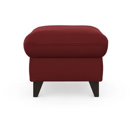 sit&more Stauraumhocker SIT & MORE "Mellum", rot (bordeaux), B:58cm H:48cm T:58cm, 100% Polyester, Hocker, mit Stauraum und wengefarbenen Holzfüßen