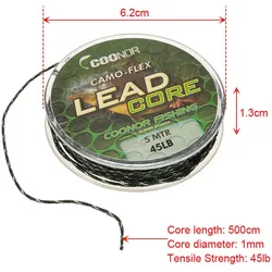 5 m Leadcore geflochtene Camouflage-Karpfen-Angelschnur, Haar-Rigs, Bleikern-Angelgerät 45lbs