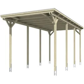 SKANHOLZ Carport Emsland 4,04 x 8,46 m eiche hell inkl. Regenrinne