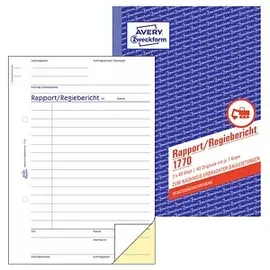 Avery Zweckform Formularbuch Rapport/Regiebericht A5 Gelb