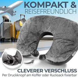 HEIMwert Reisekissen Nackenhörnchen 31 x 21 cm Grau