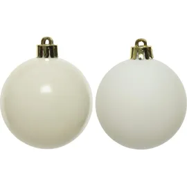 Kaemingk Weihnachtsbaumkugeln bruchfest 8 cm 6 Stück weiß glanz matt