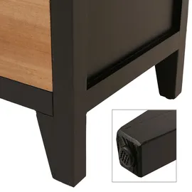 Mendler Apothekerkommode HWC-O63 Schrank 80x91x40cm Schwarz