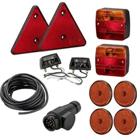 Wiltec Rückleuchten Set für Anhänger 12-teilig mit 13-poligem Stecker und 5 m Kabel