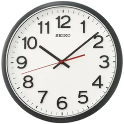 Wanduhr SEIKO, schwarz, Wanduhren, Ø 31cm, Quarzuhr, Wohnzimmer, Esszimmer, Arbeitszimmer, Küche