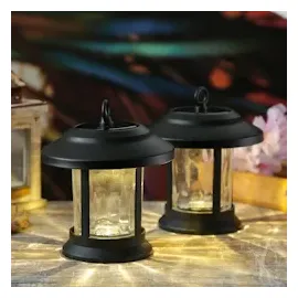 MARELIDA LED Solar Gartenleuchte 3in1 Laterne/Hängeleuchte/Wegleuchte H: 32cm 2er Set