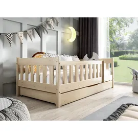 masseno Kinderbett ELSA 80 x 160 cm Kiefer massiv braun