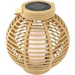 Garten Laterne Rattan-Optik 23,5 x ÿ 22 cm Natur Solarbetrieben Dekolicht