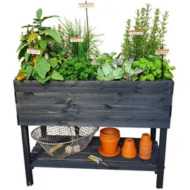 Promadino Hochbeet auf Beinen 100 x 50 x 80 cm anthrazit