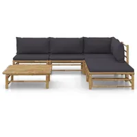 vidaXL Garten-Lounge-Set 6-tlg. natur/dunkelgrau 3058236