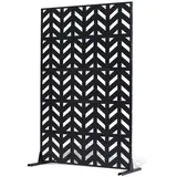 Vevor Paravent 120 x 50,8 x 183 cm Schwarz Metall