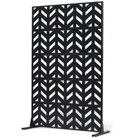 Vevor Paravent 120 x 50,8 x 183 cm Schwarz Metall