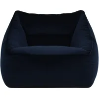 I.C.O.N. Icon Natalia Sitzsack Sessel für Erwachsene, Dunkelblau, Flauschiger Samtstoff, Riesen Sitzsack Samt mit Füllung, Bean Bag Chair, Bequemer Sessel Wohnzimmer, Lounge, Schlafzimmer, Büro