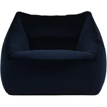 I.C.O.N. Icon Natalia Sitzsack Sessel für Erwachsene, Dunkelblau, Flauschiger Samtstoff, Riesen Sitzsack Samt mit Füllung, Bean Bag Chair, Bequemer Sessel Wohnzimmer, Lounge, Schlafzimmer, Büro
