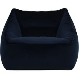 I.C.O.N. Icon Natalia Sitzsack Sessel für Erwachsene, Dunkelblau, Flauschiger Samtstoff, Riesen Sitzsack Samt mit Füllung, Bean Bag Chair, Bequemer Sessel Wohnzimmer, Lounge, Schlafzimmer, Büro