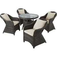 Tectake Aluminium Rattan Set Zürich 5-tlg. natur
