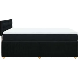 vidaXL Boxspringbett mit Matratze Schwarz 140x200 cm Stoff