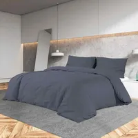 VidaXL Bettwäsche-Set Anthrazit 225x220 cm Leichte Mikrofaser