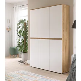 inn.furn Mehrzweck Schuhschrank 105 x 175 x 37 cm Weiß/Eiche