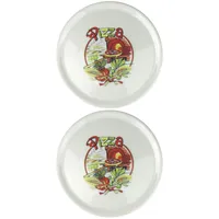 Saturnia Pizzateller mit Dekor 2 Stück, Pizzaofen Ø 31cm